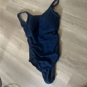 Merona Navy One-Piece Swimsuit with Contrast Lining